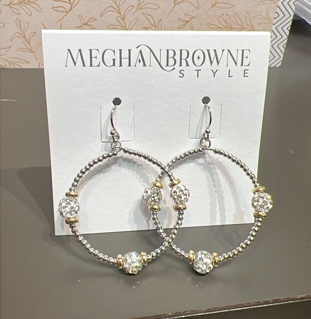 Zone Silver Crystal Ball Earrings