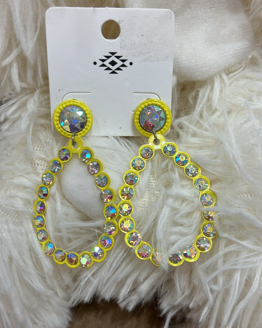 Neon Crystal Teardrop Earrings