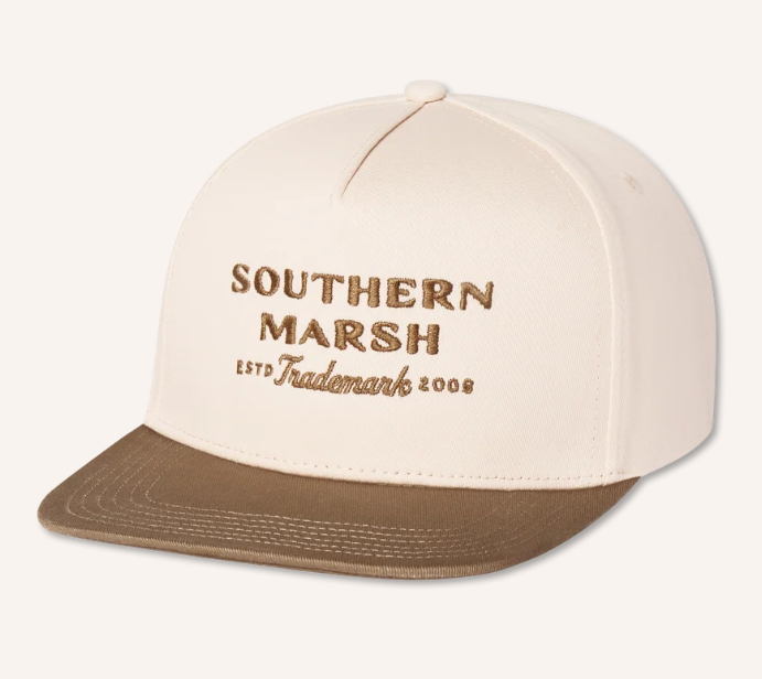 Trademark Hat in Burnt Taupe & White Twill