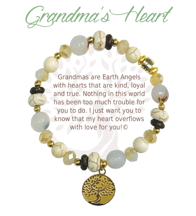 Earth Angel Natural Stone Bracelet - Grandmas Heart