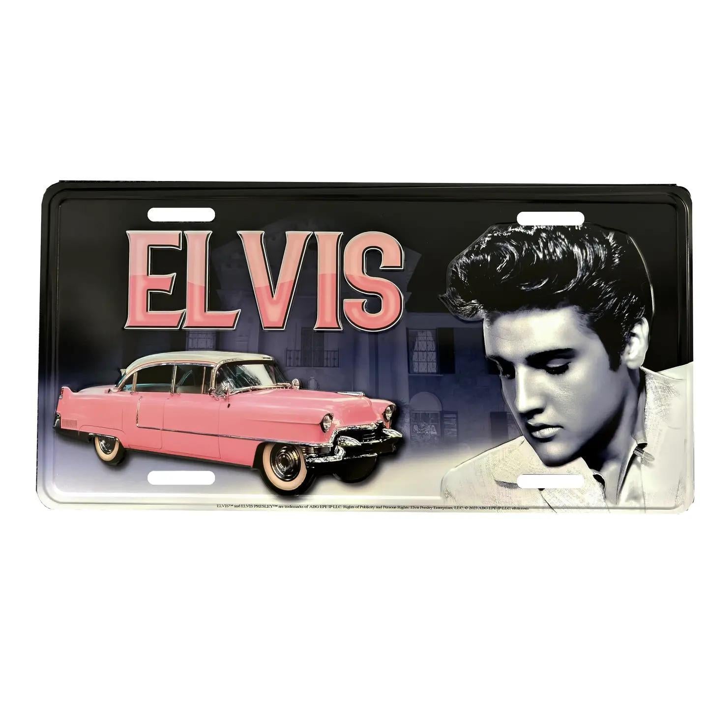 Elvis License Plate - Pink Caddy