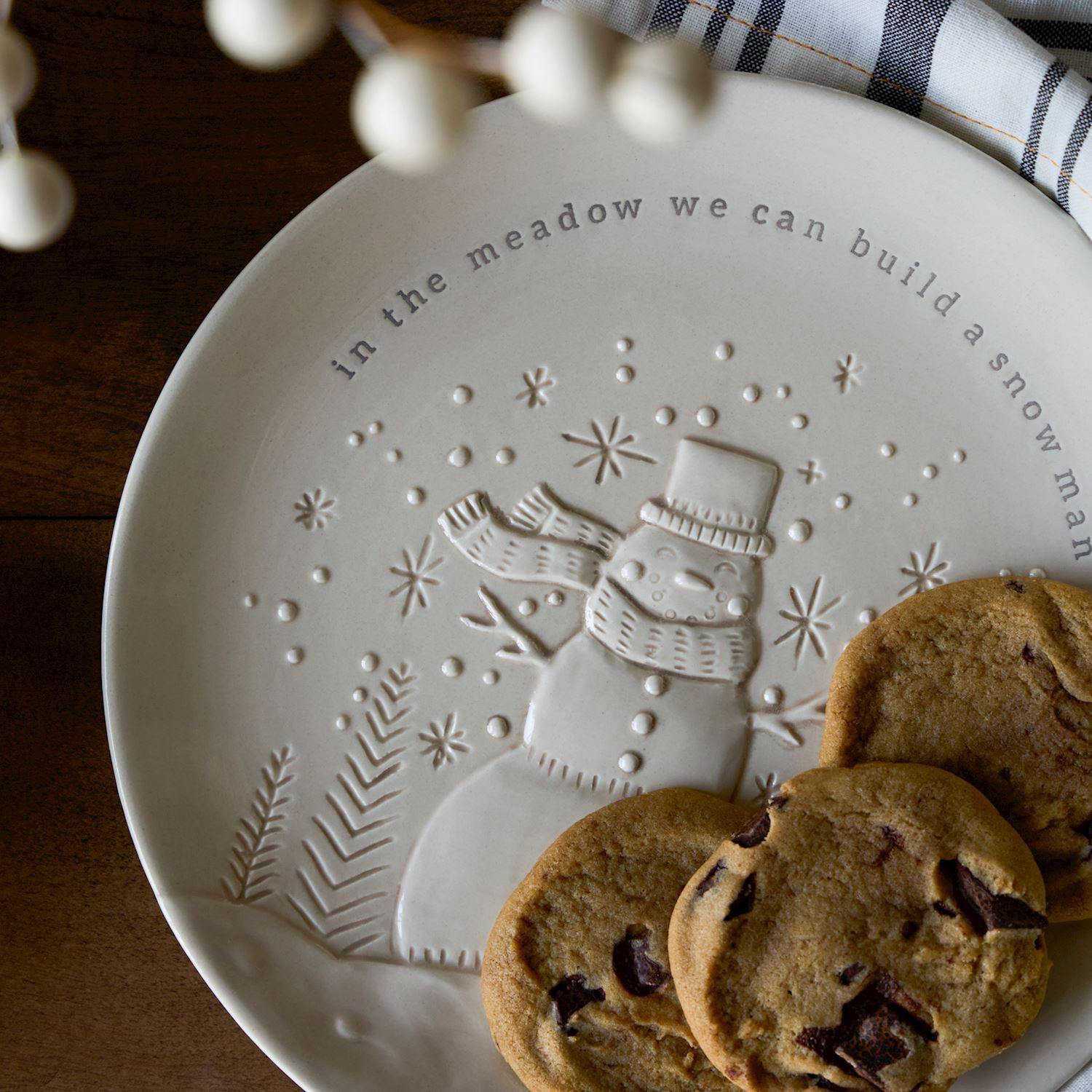 In the Meadow We Can Build a Snowman Ceramic Cookie Plate - 10in