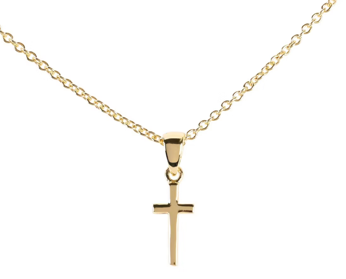 Necklace Mini Box Cross 9/16"L