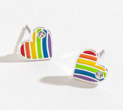 Rainbow Heart Earrings