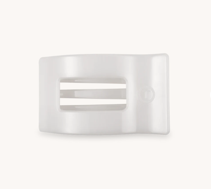 Coconut White Flat Rectangle Hair Clip