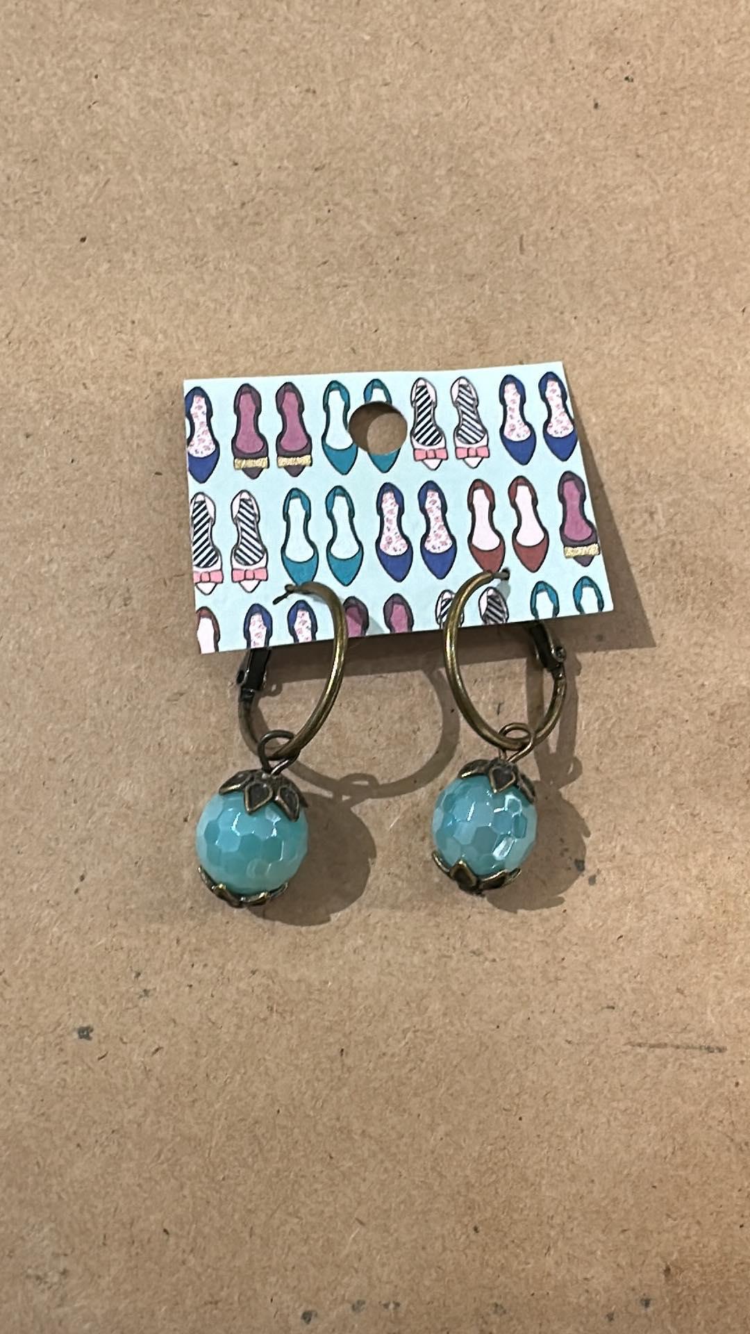 Light Blue Beaded Earrings