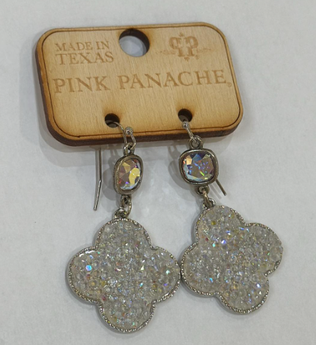 Glitter Filled Clover Earring