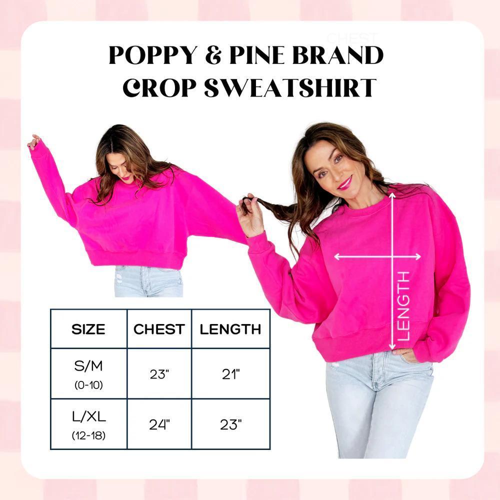 Smiley Jesus Loves You Puff Pink Crop Sweatshirt