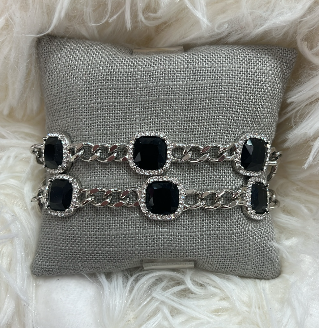 Black Square Crystal Bracelet