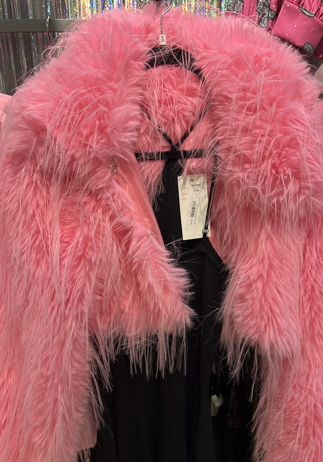 Pink Fur Crop Jacket