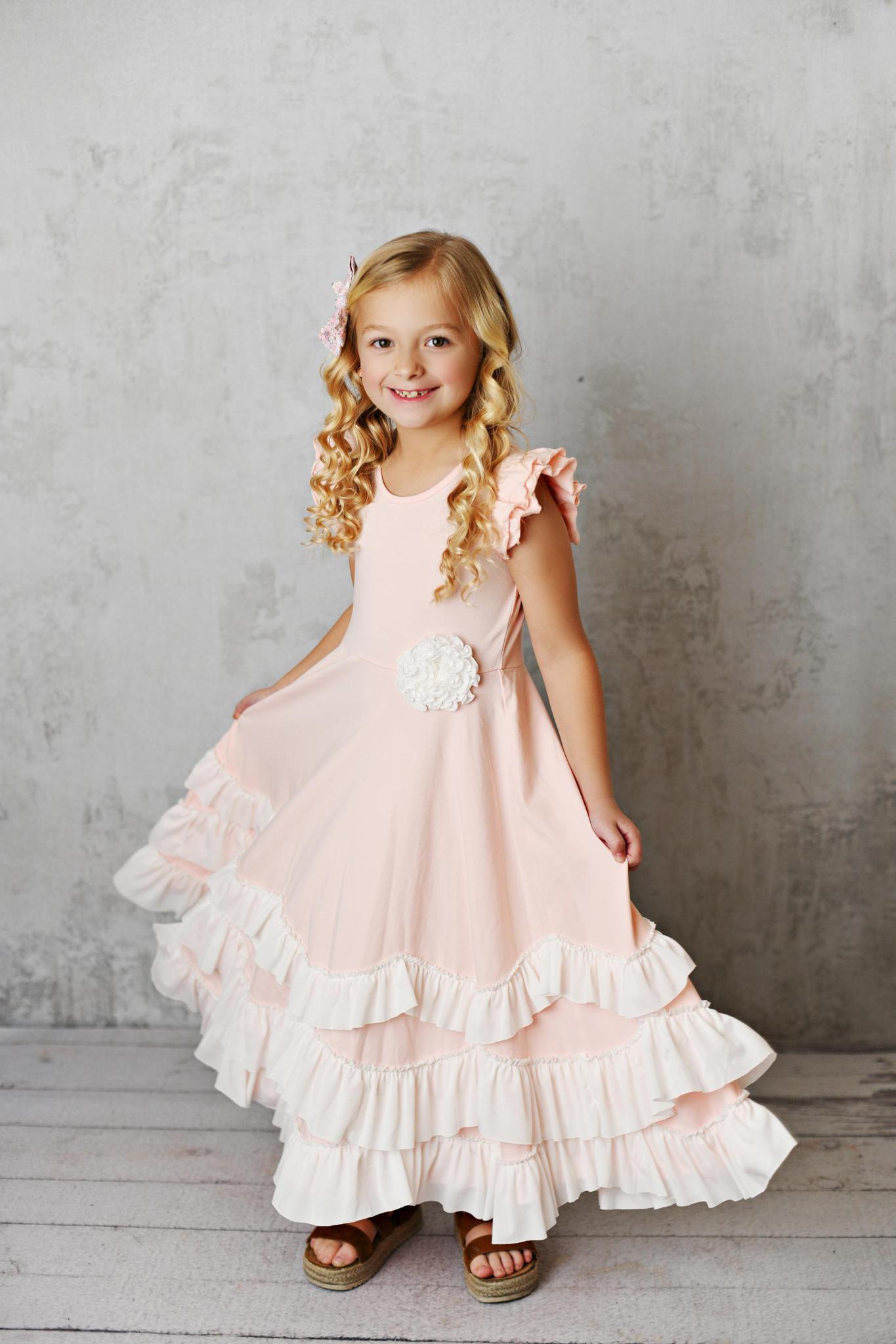 Yth Pink Flutter Dress