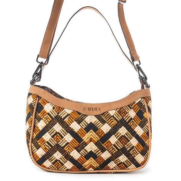 Harvest Chevron Crossbody Bag In Brown