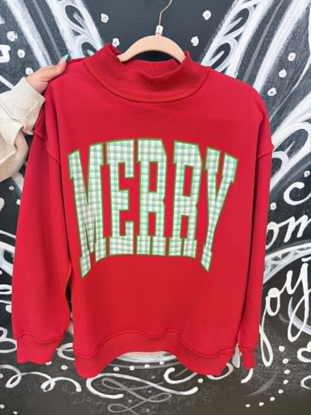 Red Marry Gingham Crewneck