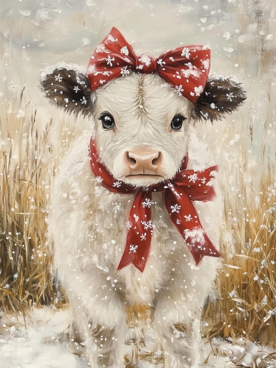Snowy Mable the Calf Picture