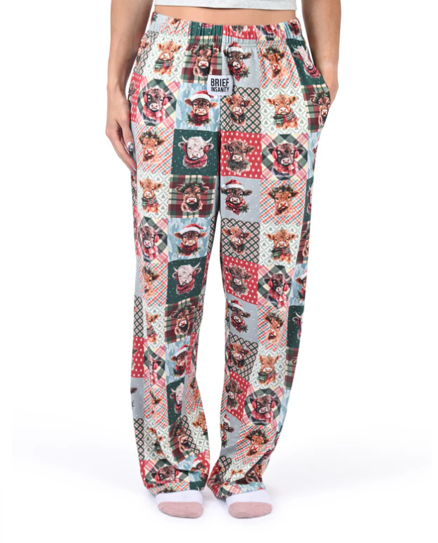 Christmas Highland Cow Quilt Lounge Pants