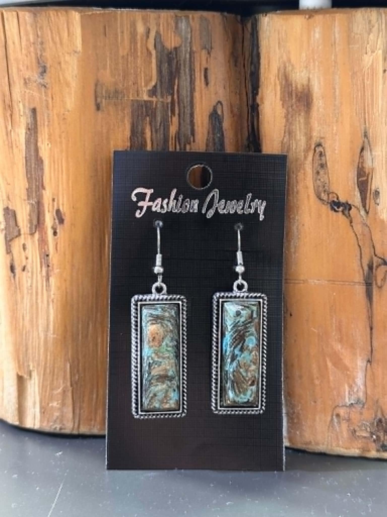 Western Elite Teal Brushed Earrings