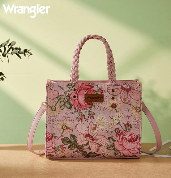 Wrangler Floral Print Braided Tote Bag