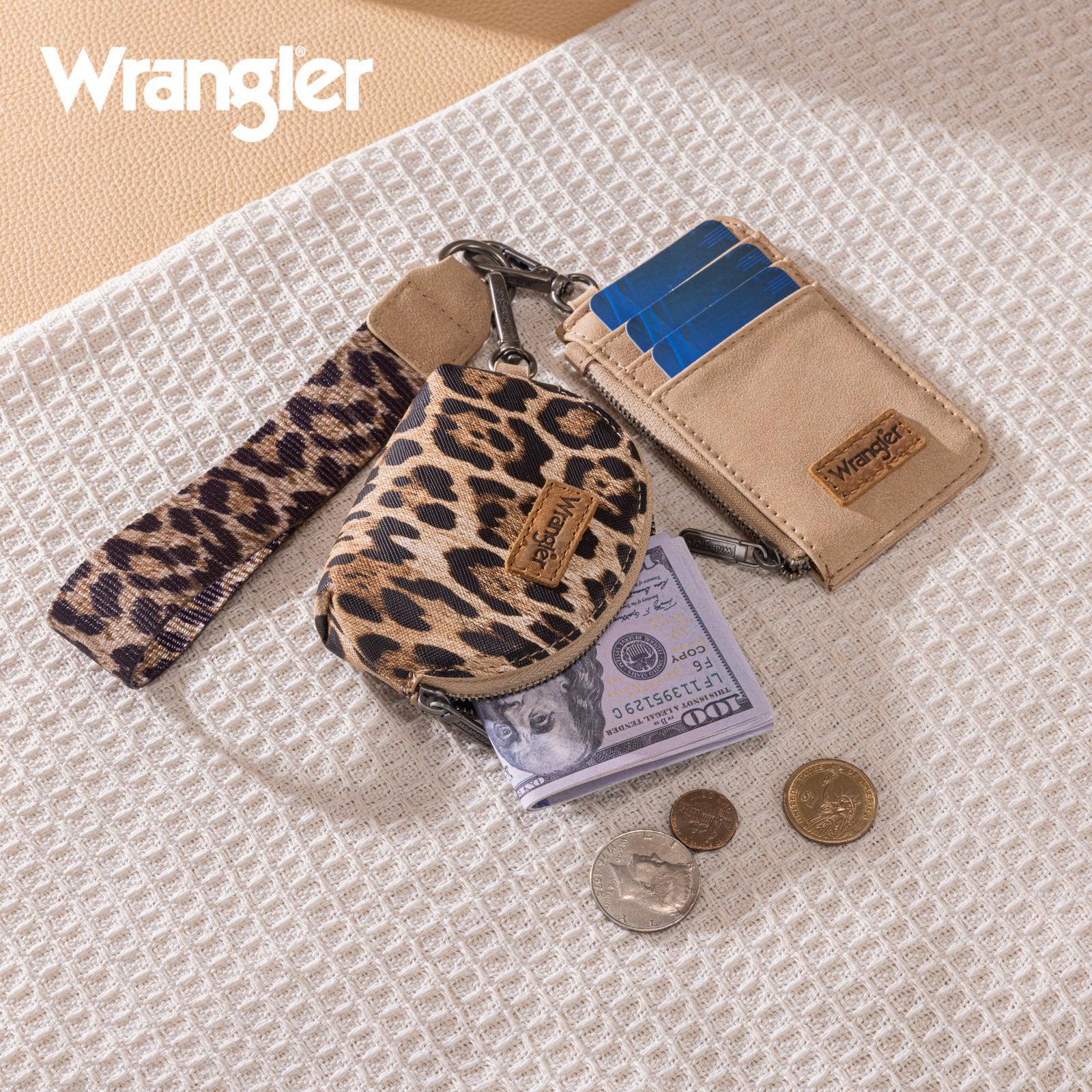 Wrangler Leopard Print Dual Pouch Wristlet