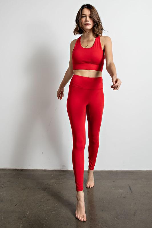True Red Basic Leggings