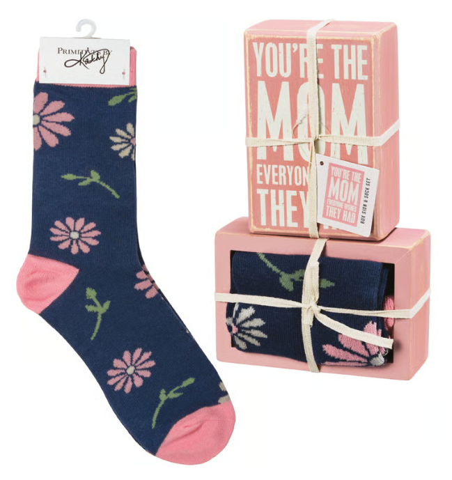 You're The Mom Box Sign And Sock Set