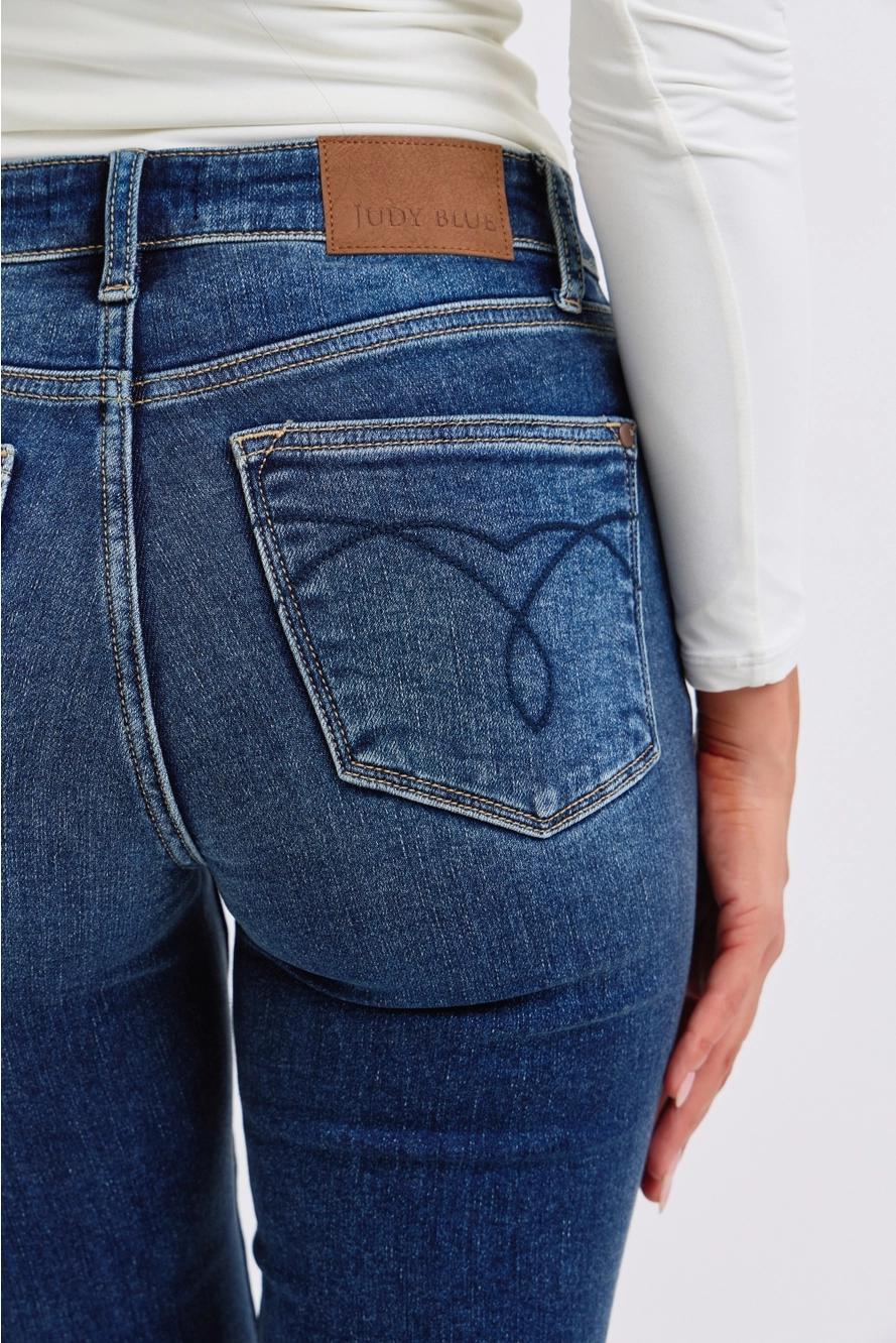 Judy Blue Dark MR Thermal Skinny Jeans