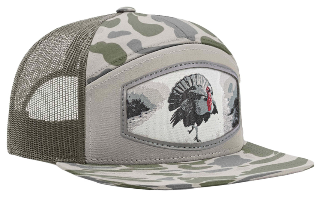 Turkey Woven Patch Old School Camo Hat