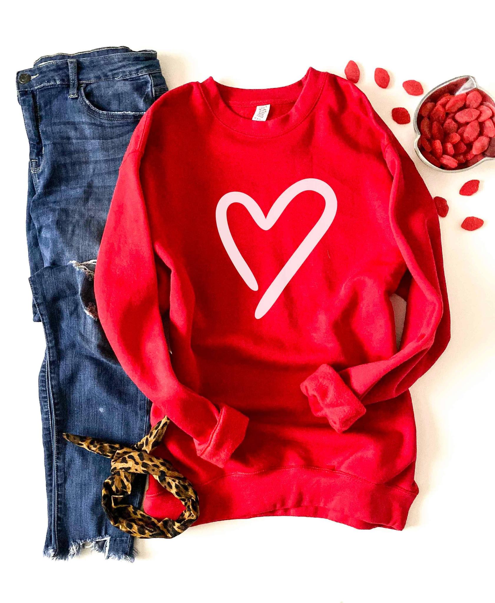 Heart Fleece Sweatshirt