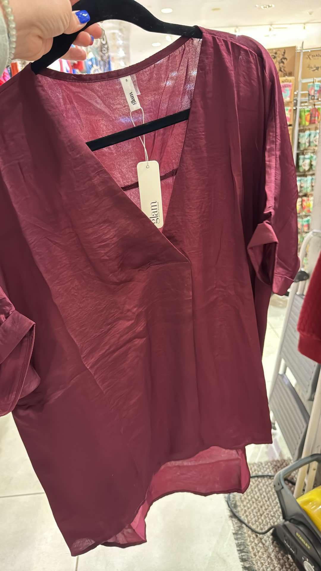Burgundy Vneck Blouse