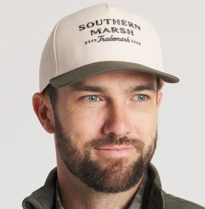 Trademark Hat - Hunter Green & White Twill