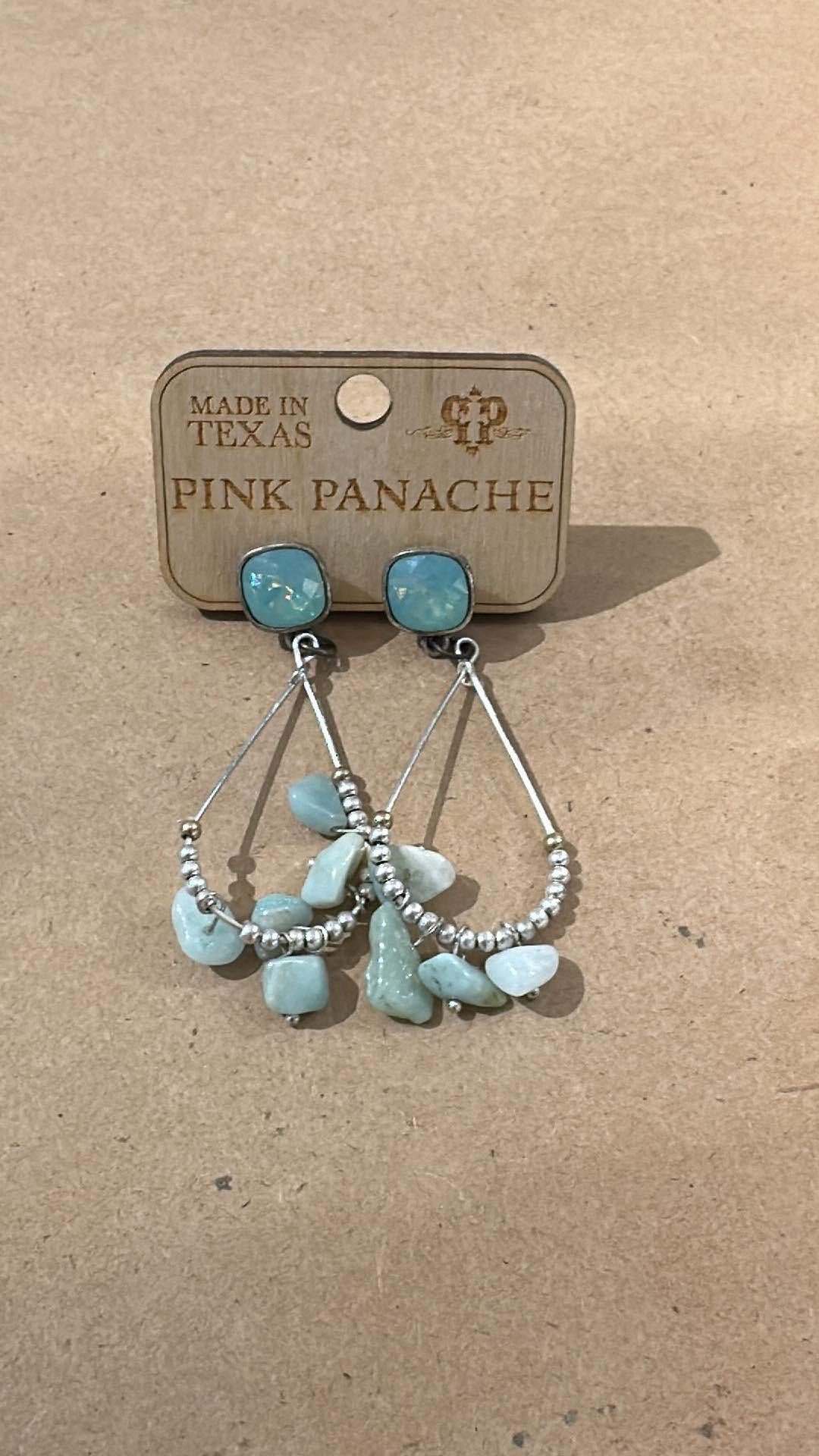 Teal Stone Teardrop Earrings