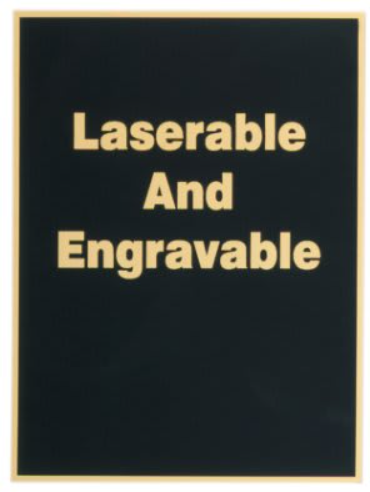 Engravable Black/Gold Plaque Plate