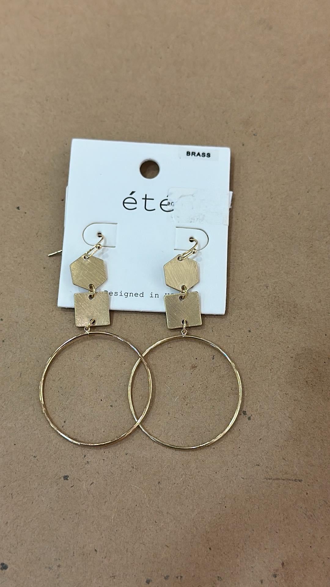 Shape Hanging Hoop Earrings