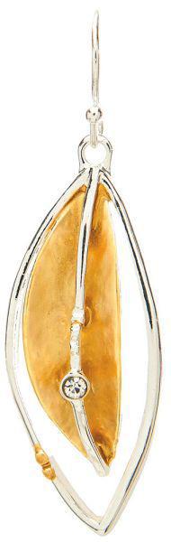 Silver Gold Foil Artistic Leaf Earring