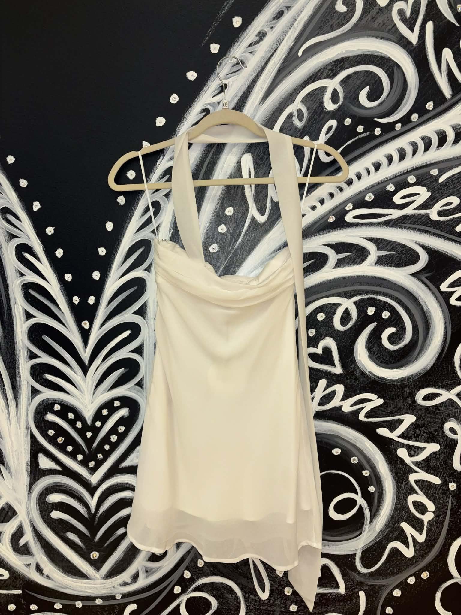 Strapless Ruched Bust Scarf Detail Ciffon Mini Dress