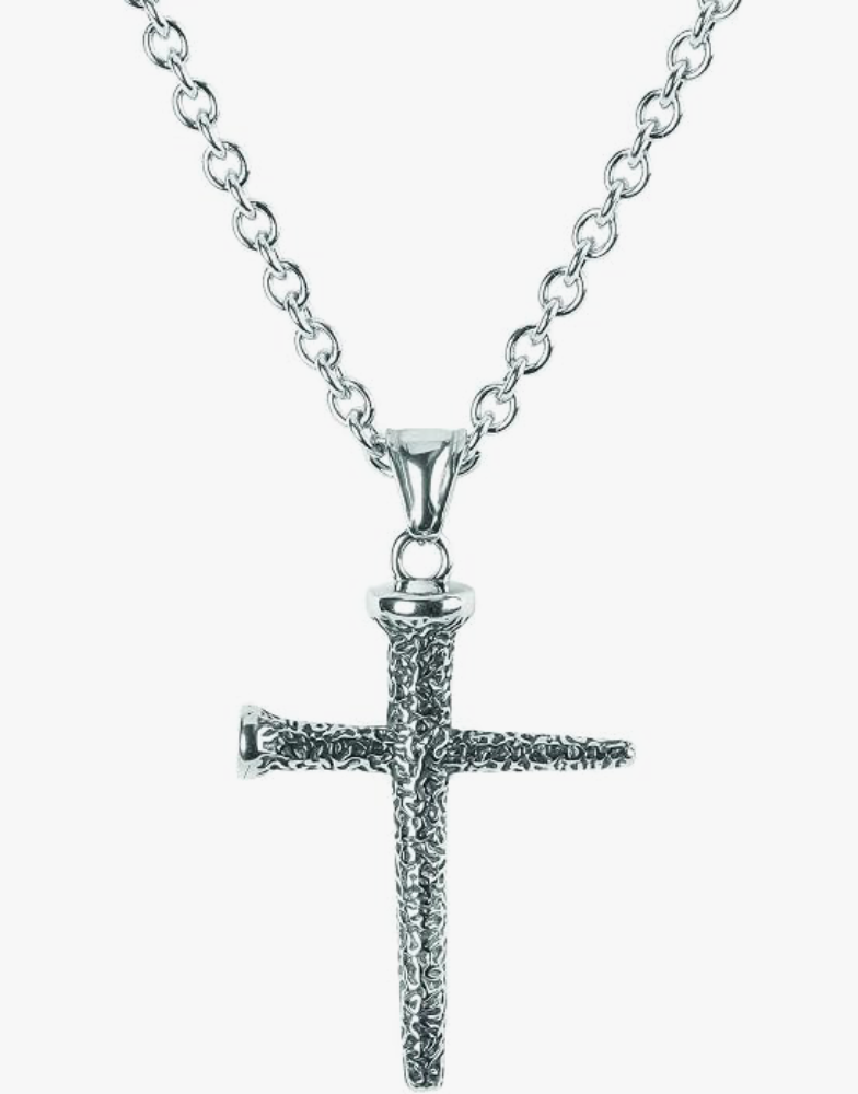 NAIL CROSS STAINLESS STEEL 24" CHAIN