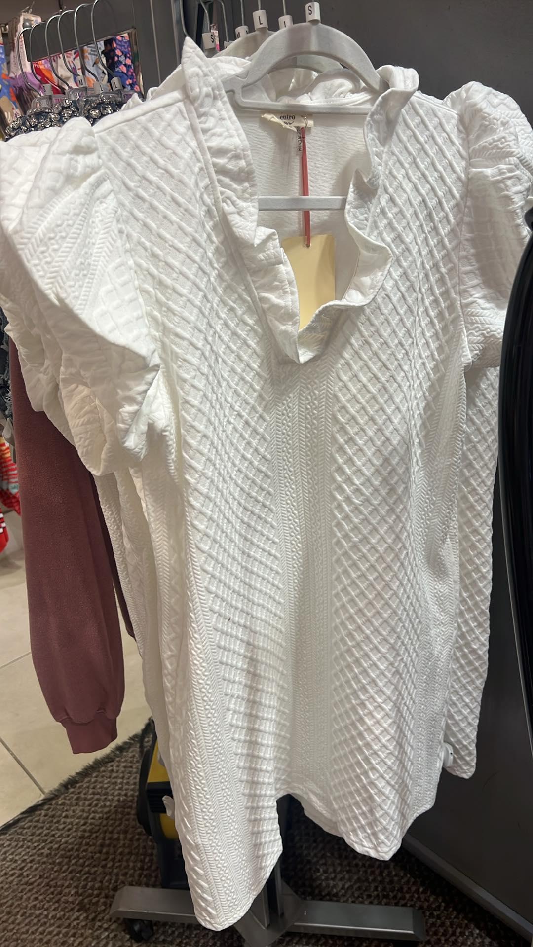White Puff Sleeve Dress