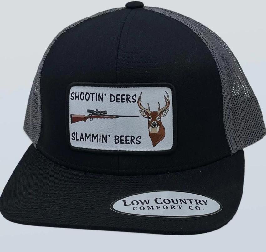Shootin' Deer Patch Black/Charcoal Hat