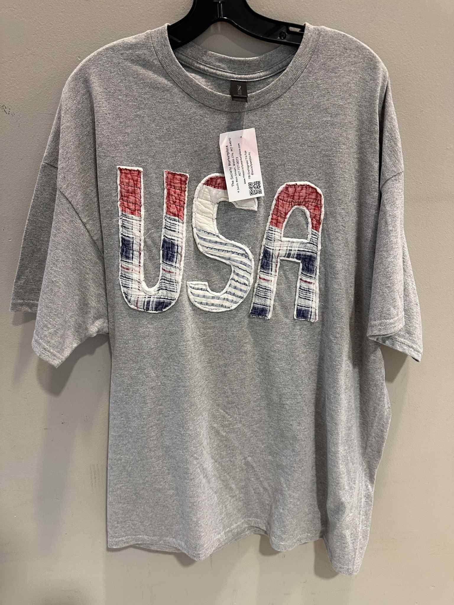 Quilted USA Patch Knit Tee