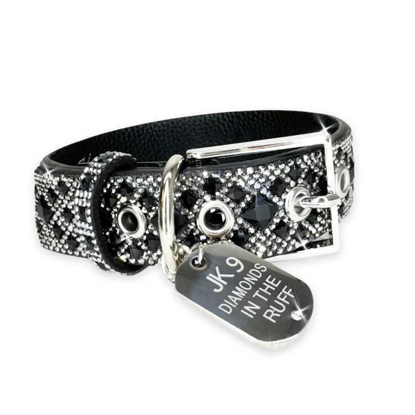 Diamond in the Ruff Black Dog Collar