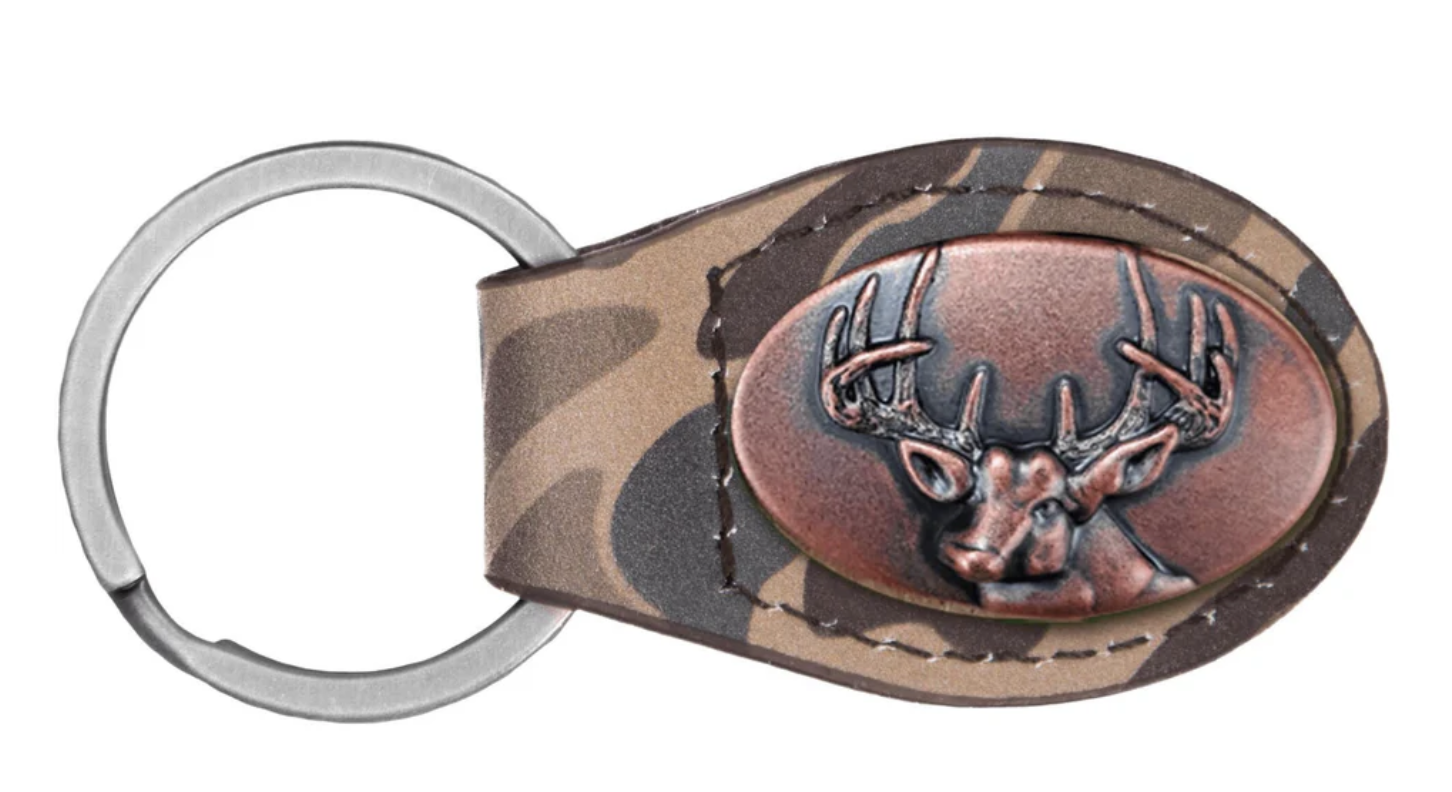 Old School Camo Oval Key Fob