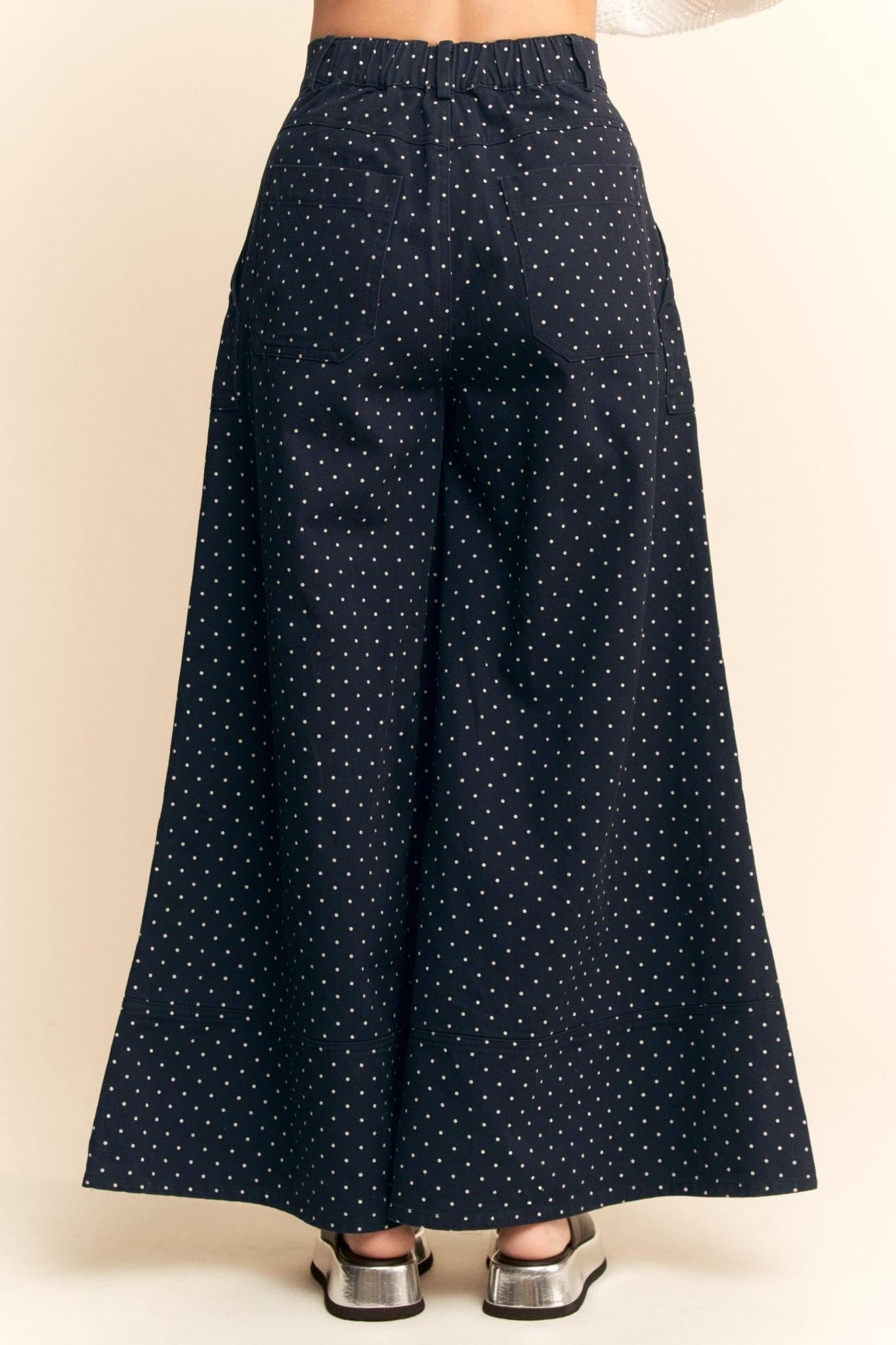 Washed Ruffle Lace Bottom Pants