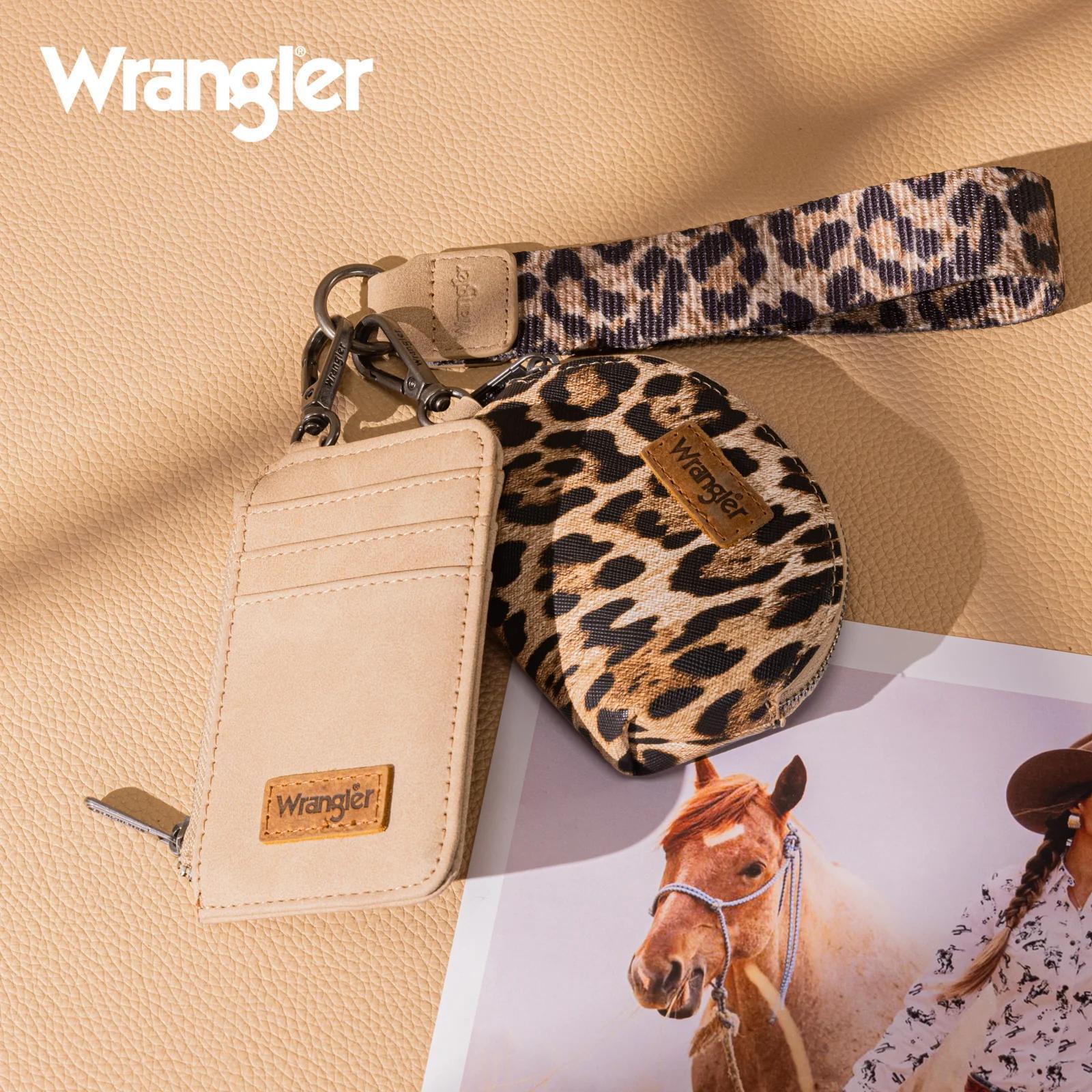 Wrangler Leopard Print Dual Pouch Wristlet