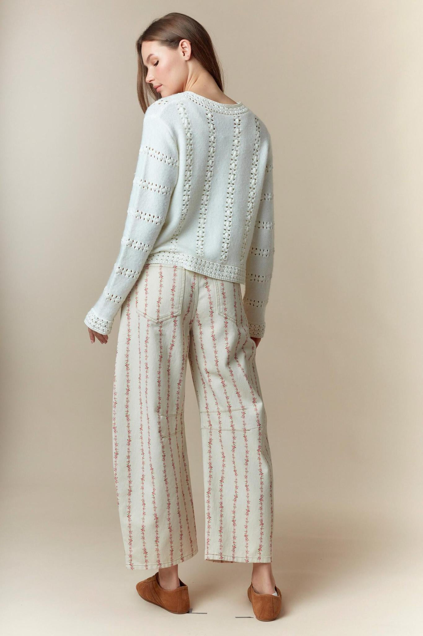 3 Bow Tie Strap Sweater Cardigan - Ivory