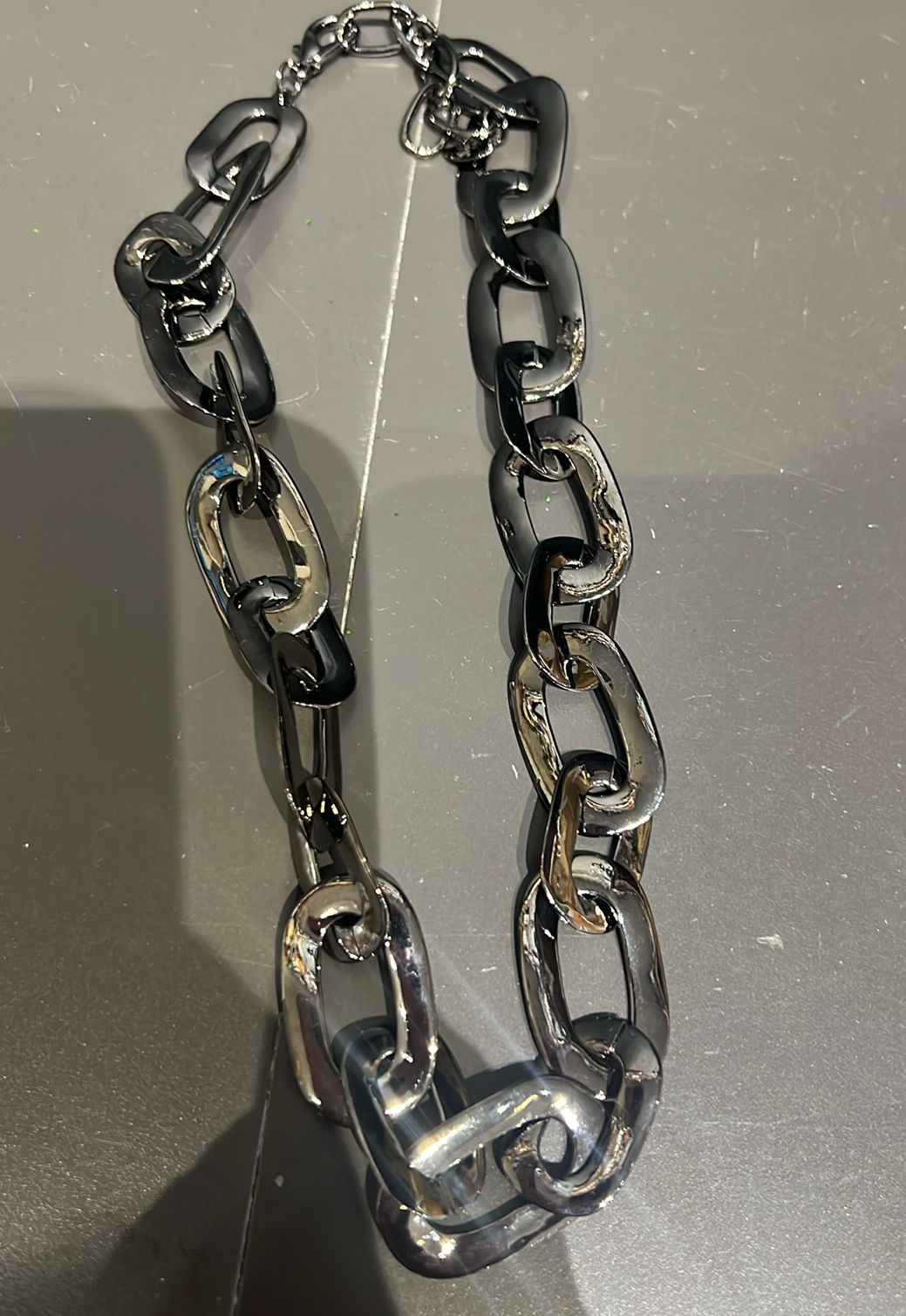 Black Metallic Chain Necklace