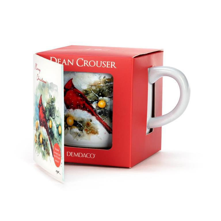 Snow Frosted Cardinal Mug and Card Set - 12oz