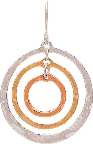 Multimetal Triple Spin Circles Earring