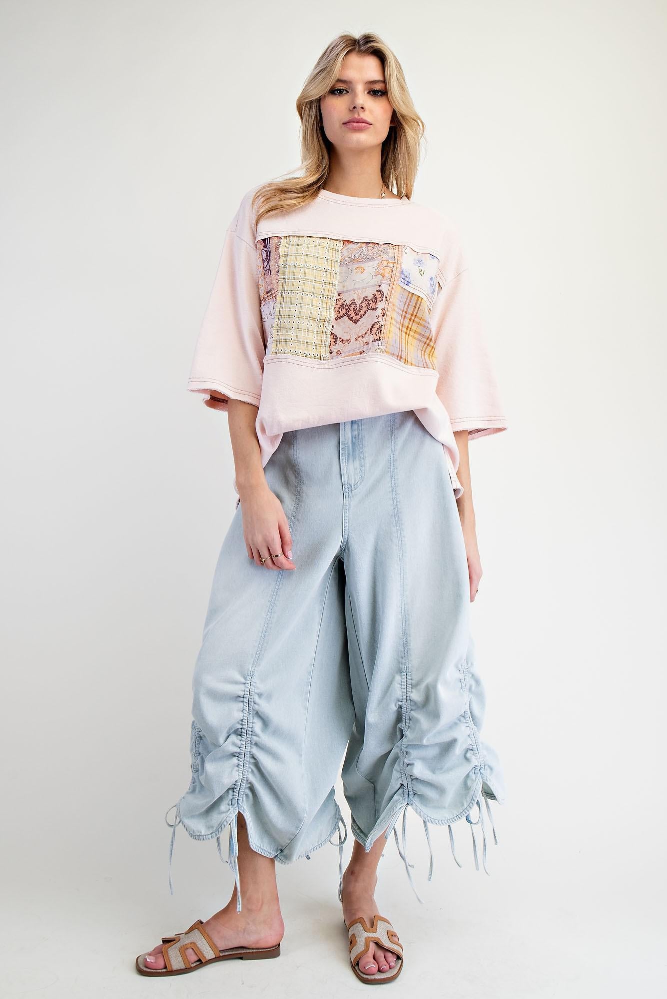 Print Mix Rib Knit Tunic