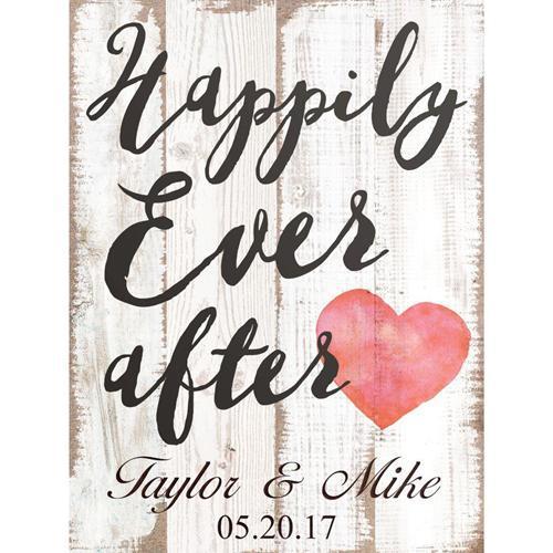 Wedding Plaque- Happily 12x16