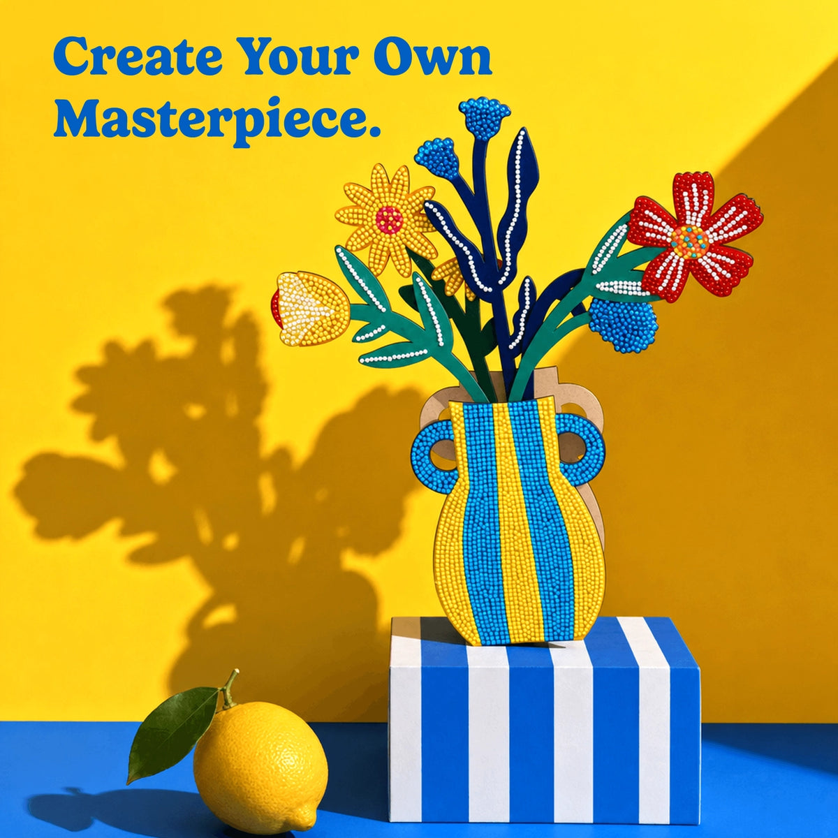 Craft Hero Pixelpop™ - Capri Bloom - 3D Diamond Art Vase Decor Kit