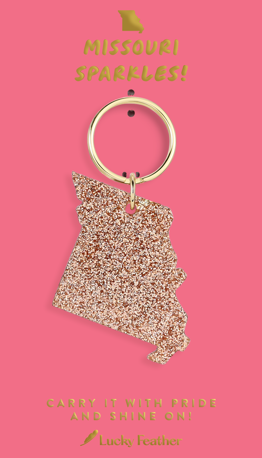 Glitter Missouri Keychain